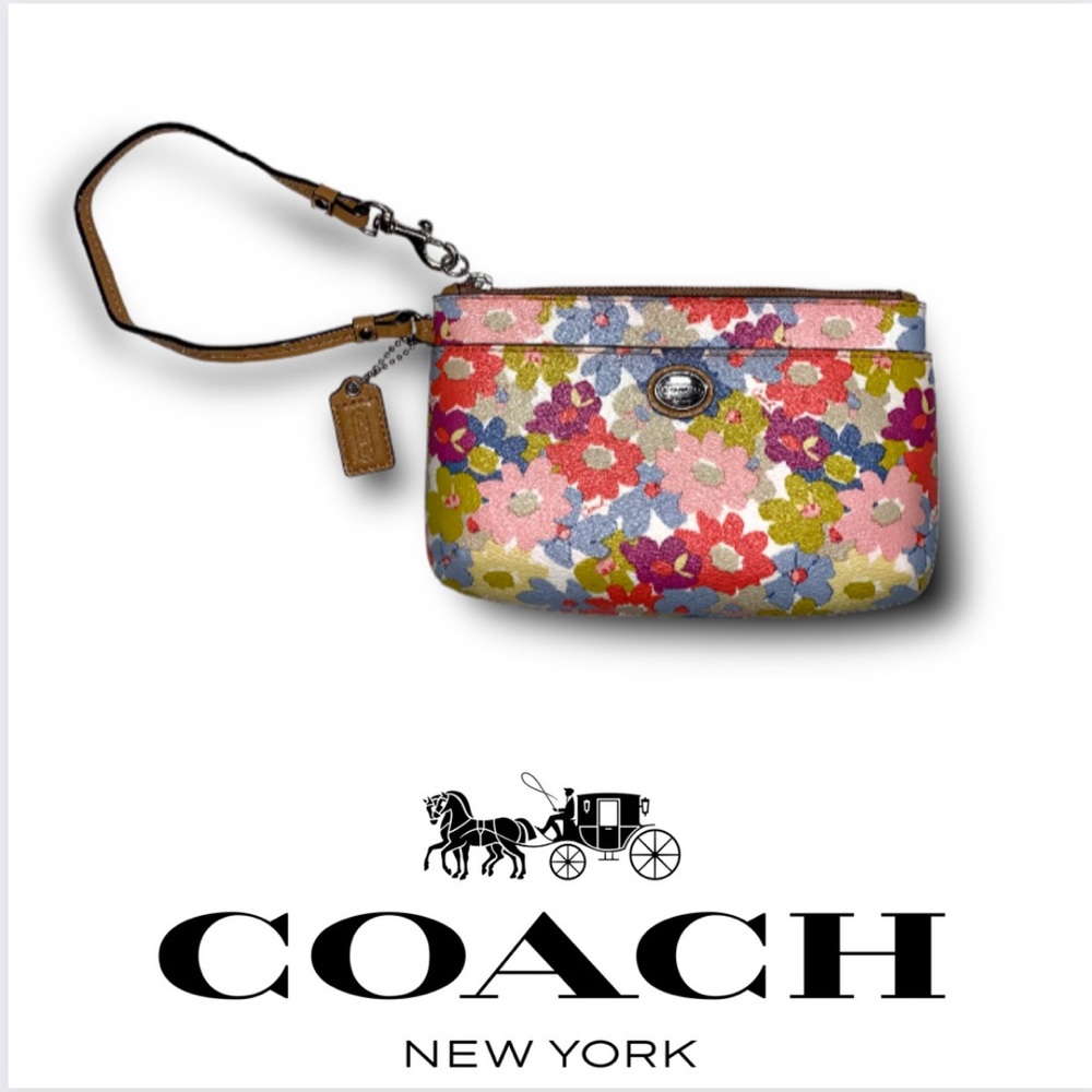 Coach Floral Wristlet in Pink, Red, Blue, Green